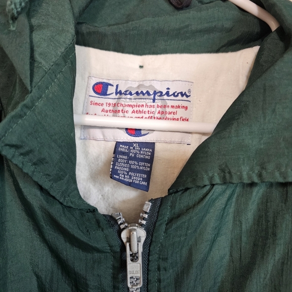 Champion Forest Green Zip-Up Jacket Vintage Size XL - Picture 6 of 11